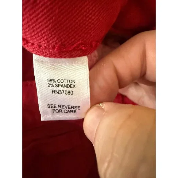 Cato Denim Jeans Womens Size 4 Red Straight Bootcut Casual Western Streetwear - Picture 5 of 6